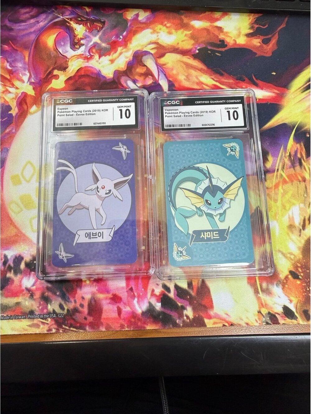 Espeon Vaporeon Pokemon Playing Cards 2019 Korean Eevee Edition CGC 10 GEM MINT